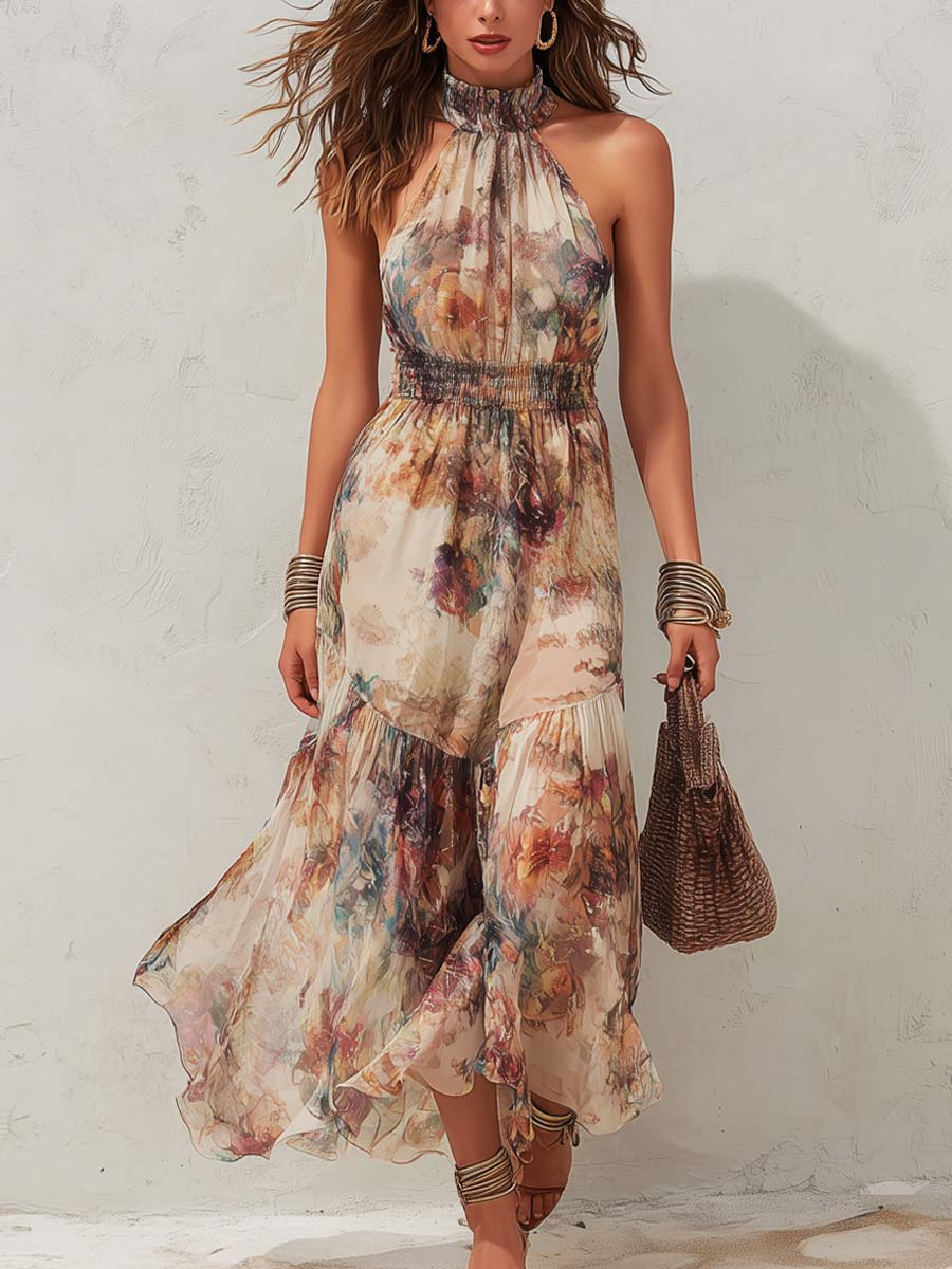 Chloe | Vestito Midi Vintage a Fiori