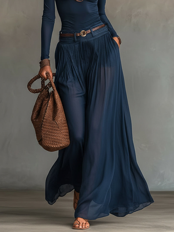 Lore | Top e Gonna a Spalla Unica Blu Navy Set Due Pezzi