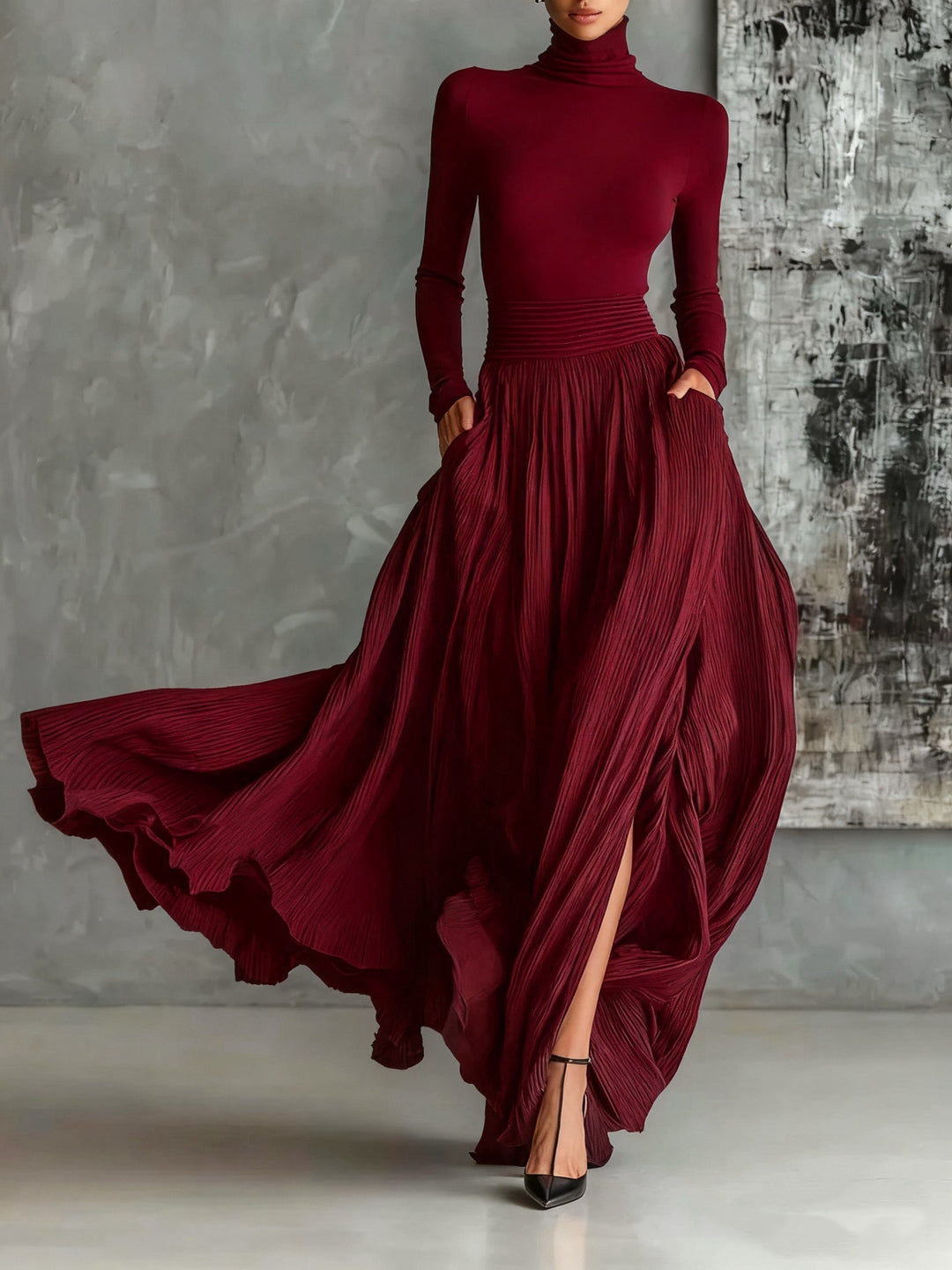 Eva™ | Completo elegante con gonna plissettata