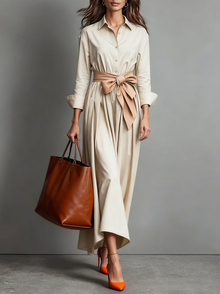 Marise™ | Elegante Abito Maxi con Dettaglio Fiocco
