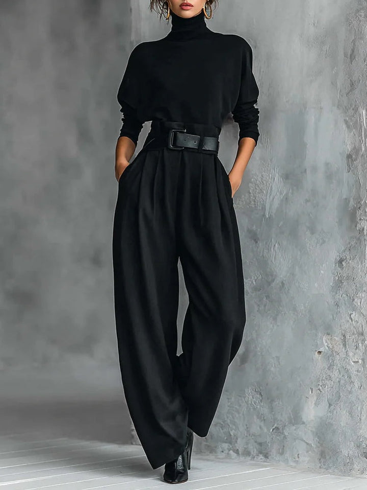 Lisa™ | Completo di 2 pezzi nero con cintura