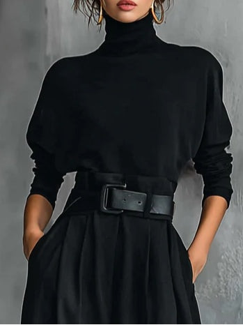 Lisa™ | Completo di 2 pezzi nero con cintura