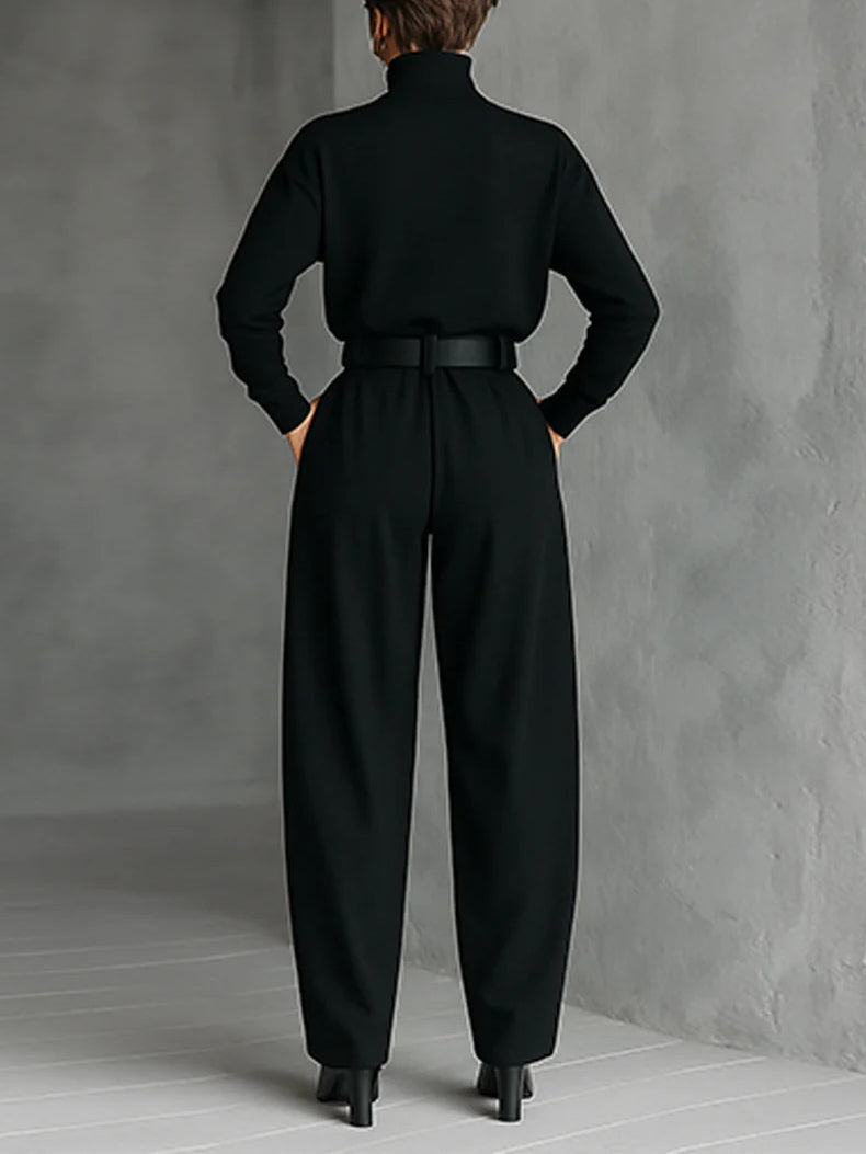 Lisa™ | Completo di 2 pezzi nero con cintura