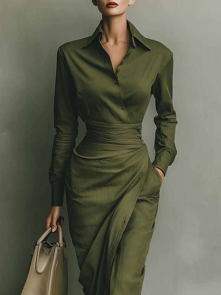Noëlle™ | Vestito maxi in verde militare