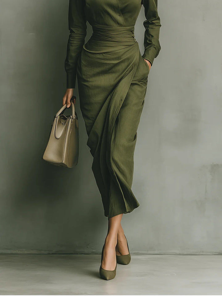 Noëlle™ | Vestito maxi in verde militare