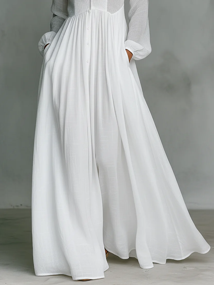 Léonie™ | Vestito maxi minimalista con collo alto