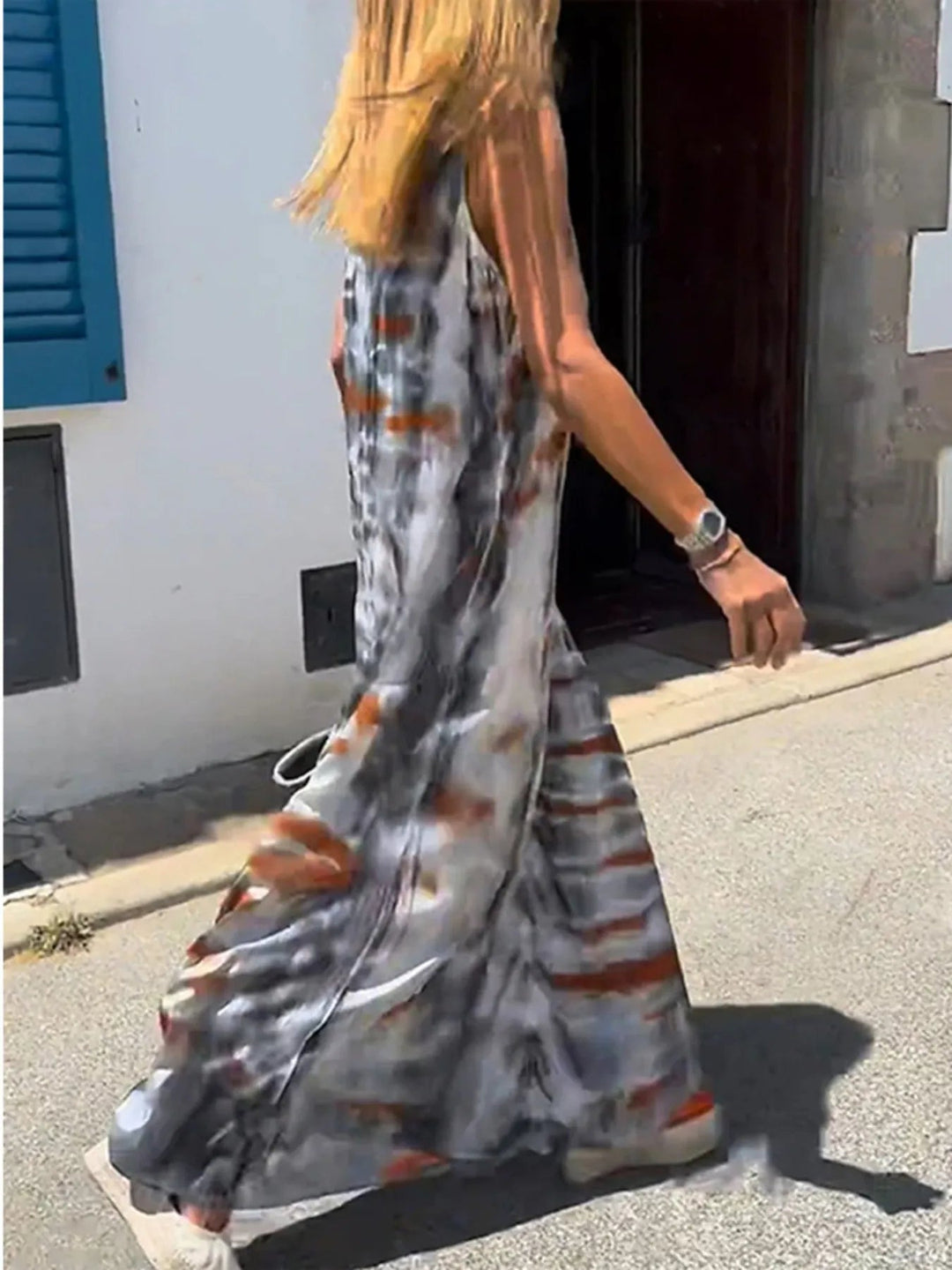 Abbiti  Maxi Cami con Collo a V Tie-Dye
