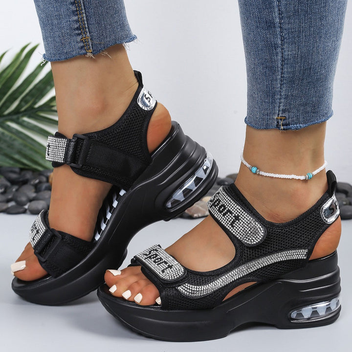 Selena | Sandali con Piattaforma Confortevoli ed Eleganti con Strass