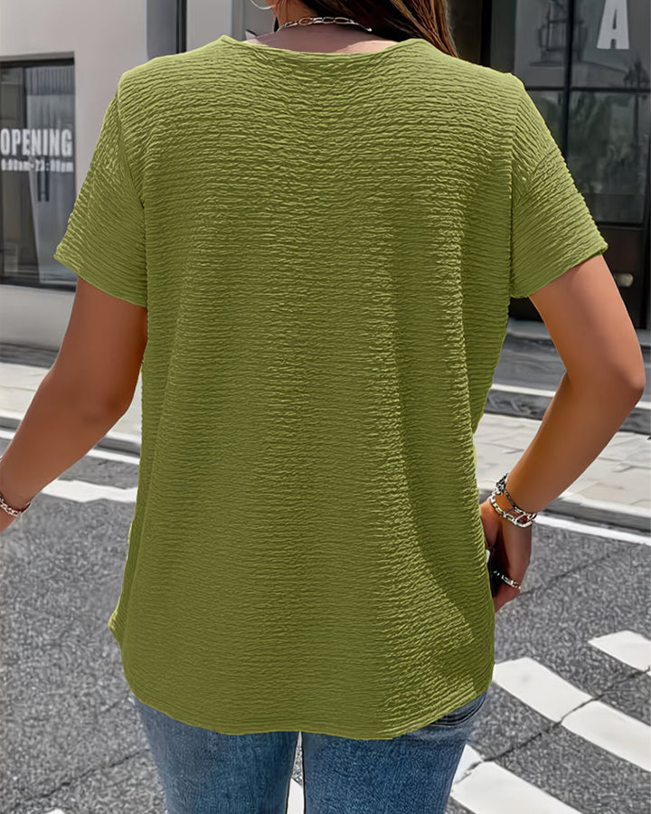 T-shirt Collo Peter Pan con Bottoni
