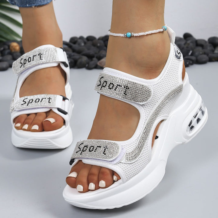 Selena | Sandali con Piattaforma Confortevoli ed Eleganti con Strass