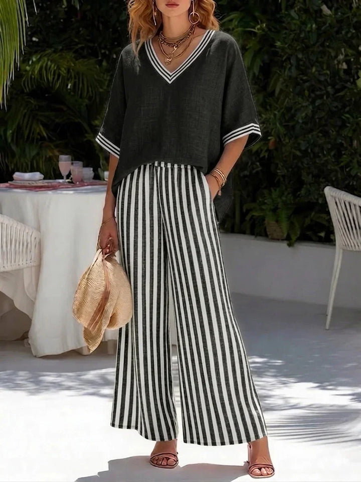 Sienna | Set Due Pezzi in Lino a Righe Relaxed