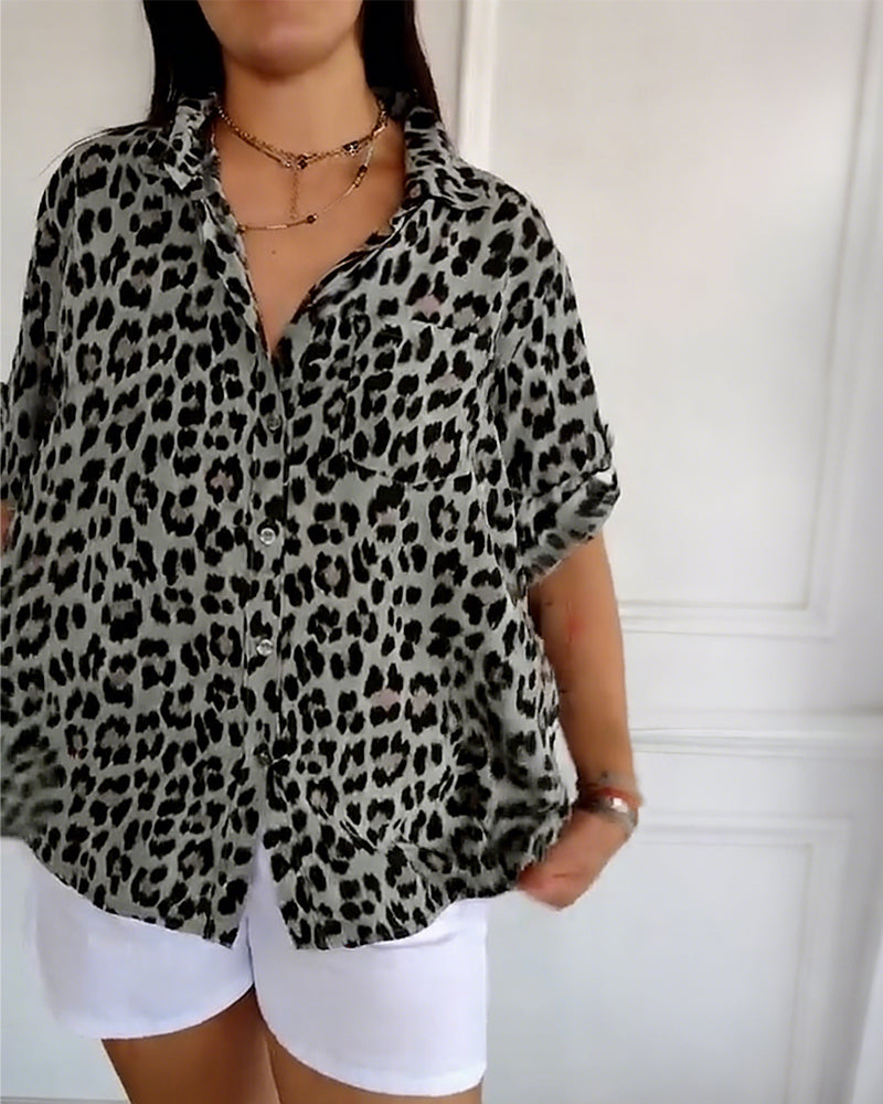 Bluse alla Moda con Stampa Leopardo