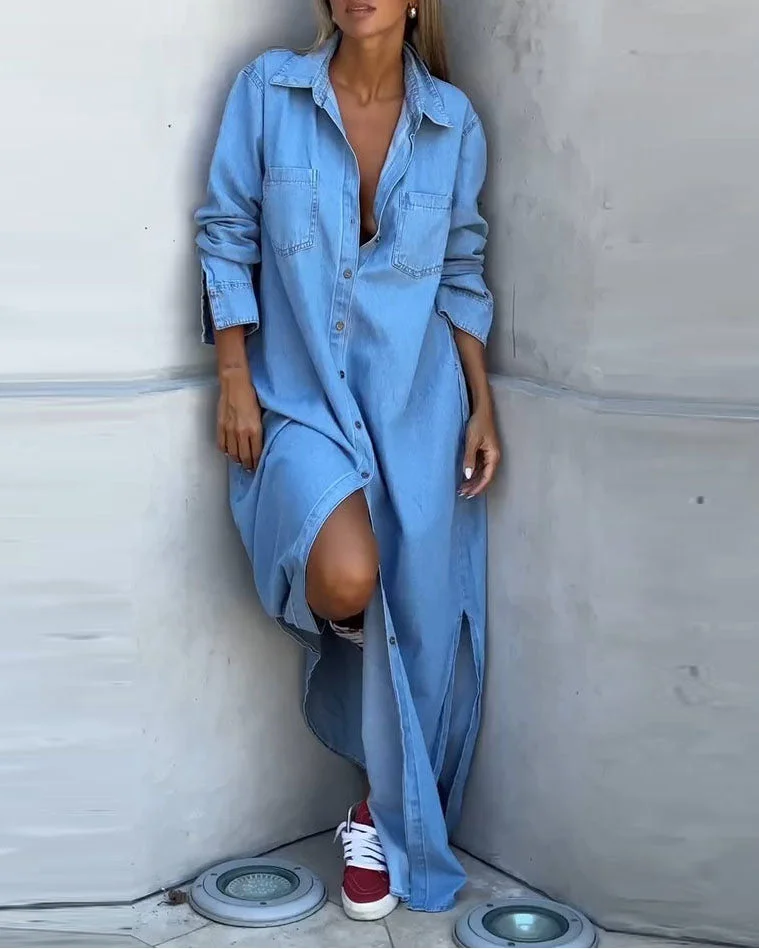 Delana - Vestito Casual con Bottoni