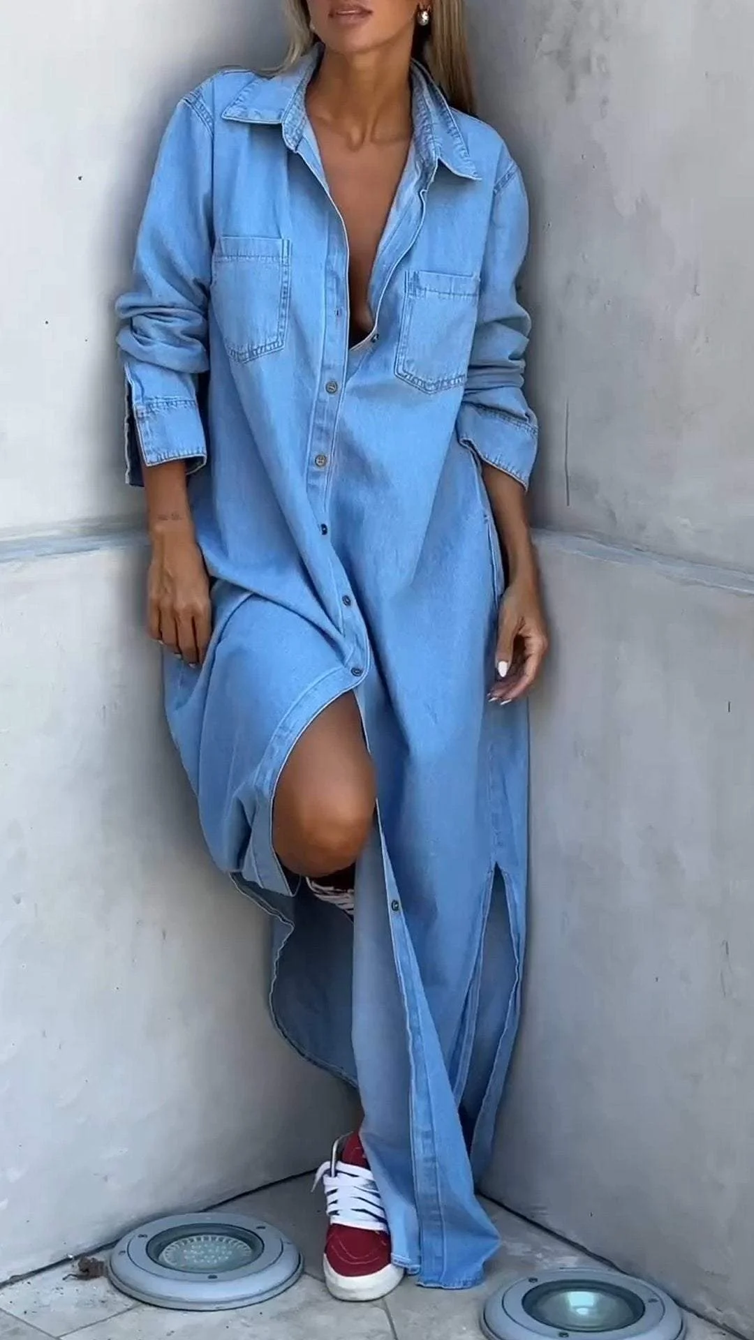 Delana - Vestito Casual con Bottoni