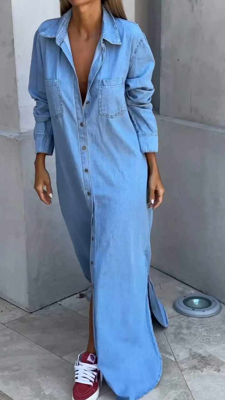 Delana - Vestito Casual con Bottoni