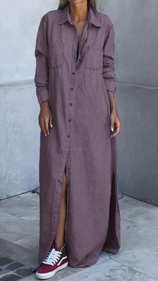 Delana - Vestito Casual con Bottoni
