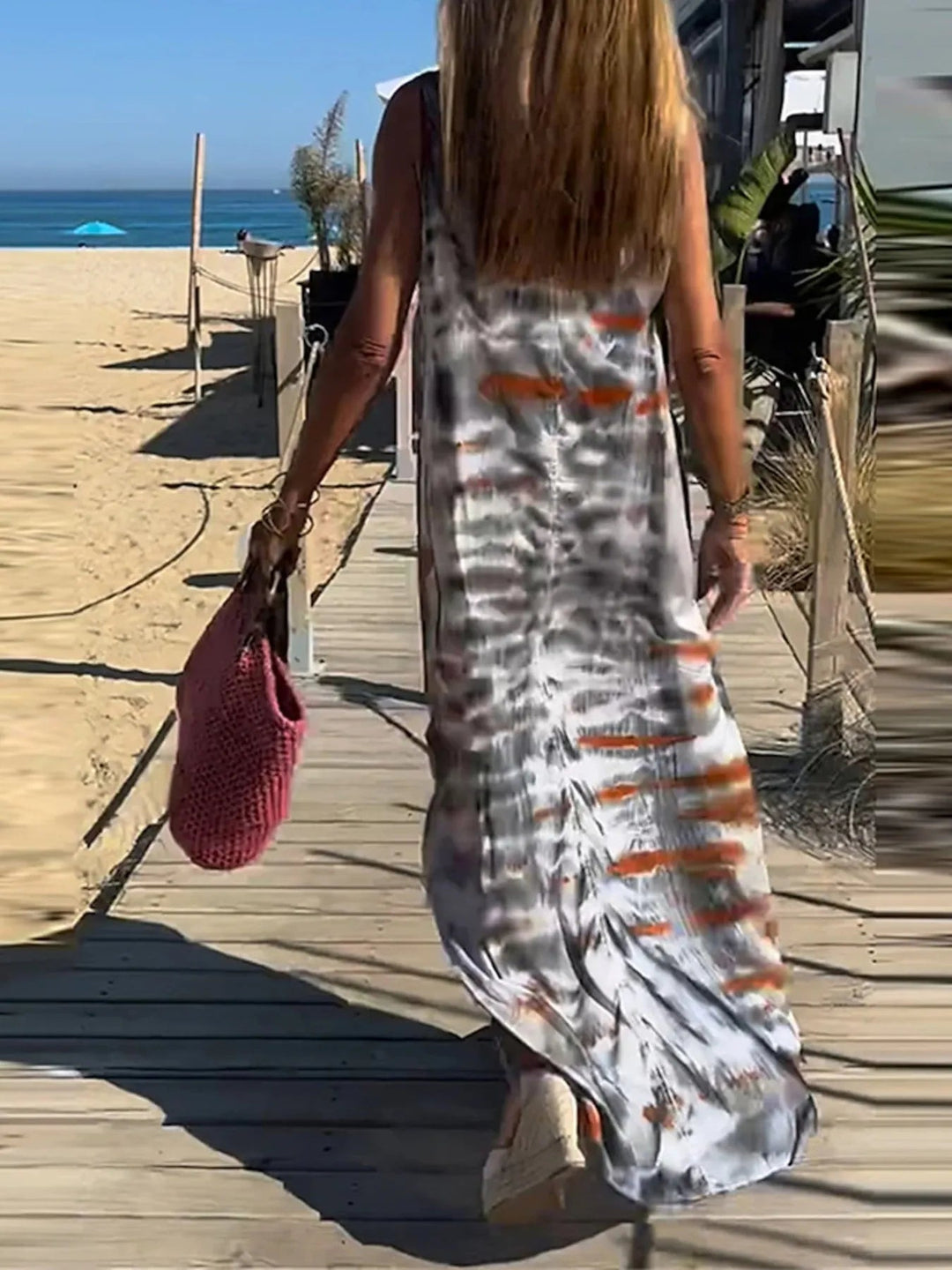 Abbiti  Maxi Cami con Collo a V Tie-Dye