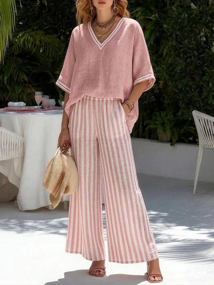 Sienna | Set Due Pezzi in Lino a Righe Relaxed