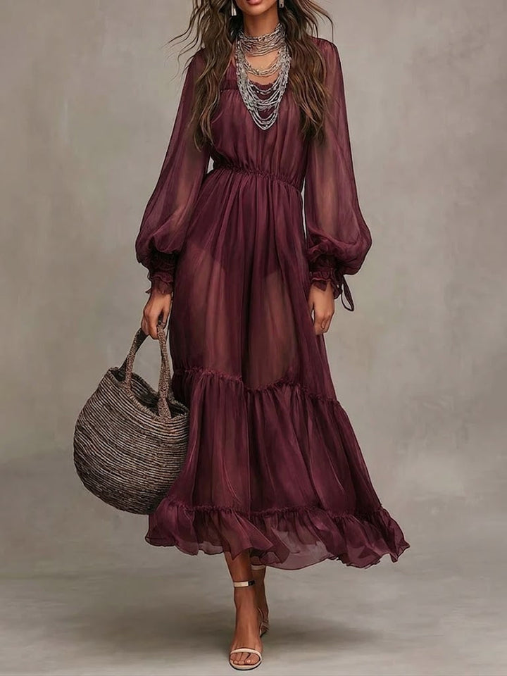 Gerda | Elegante Vestito Midi con Scollatura a V