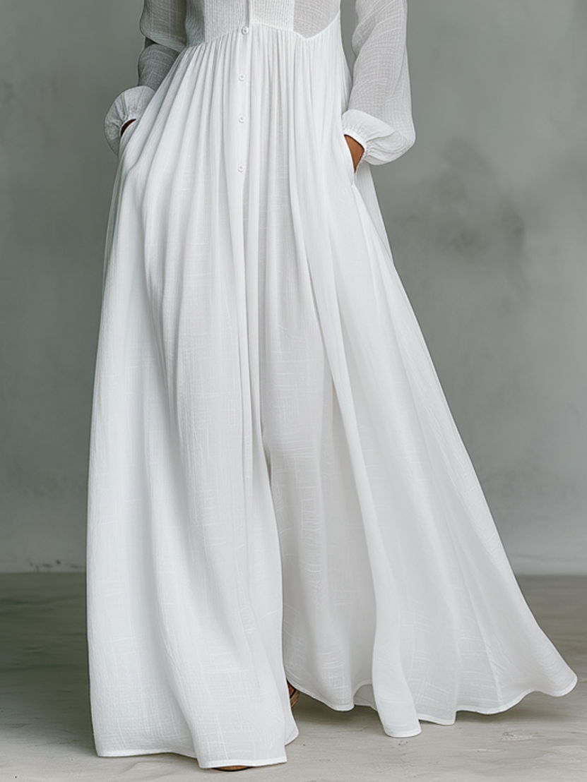 Serena | Abito Maxi con Bottoni Frontali