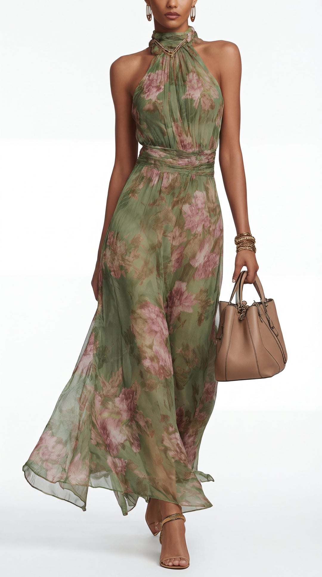Livia™| Vestito maxi halter floreale elegante