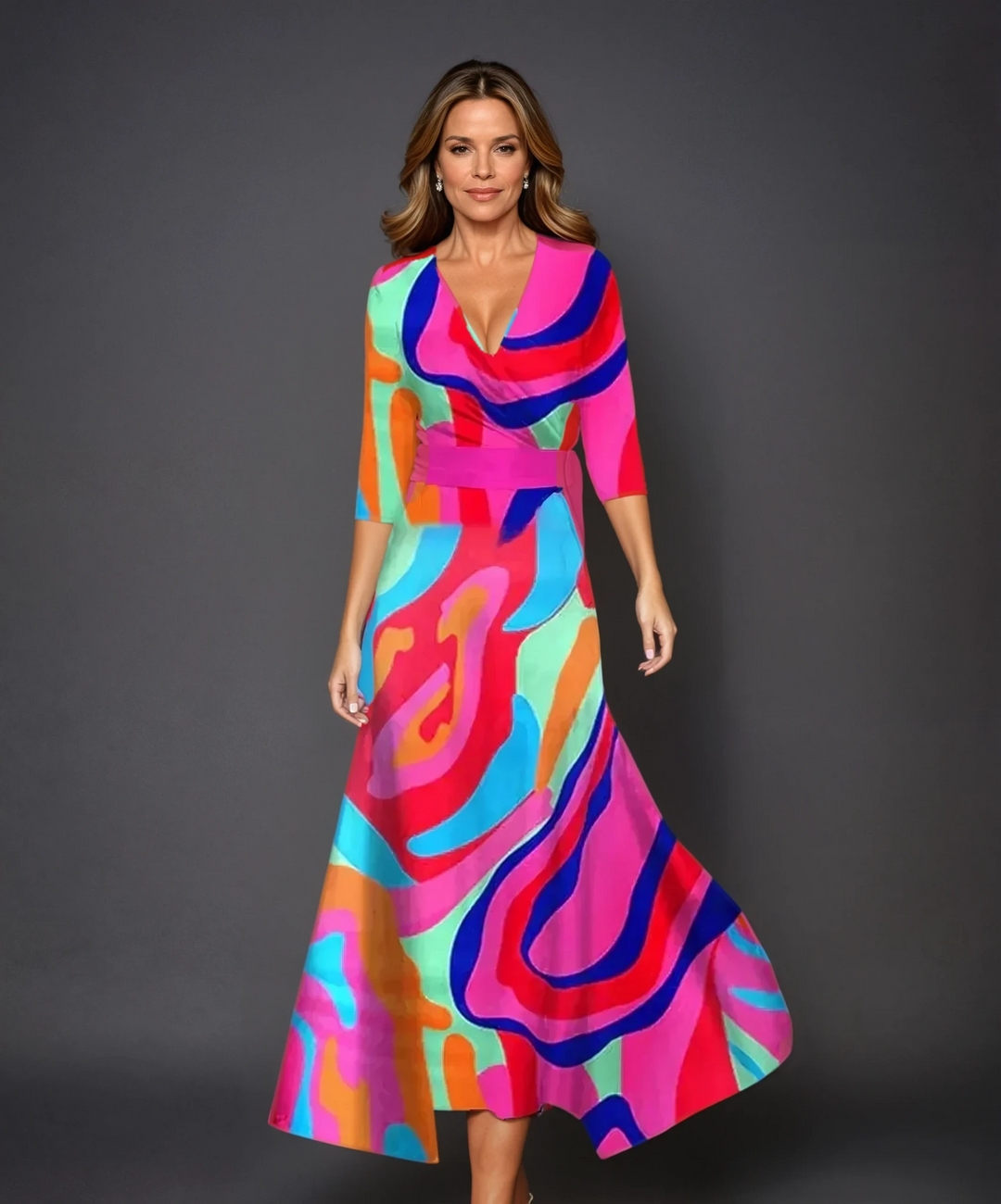 Vestito Chic con Stampa Floreale