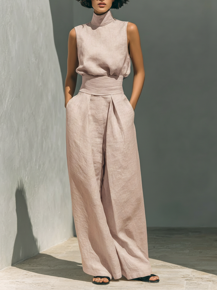 Ariana | Set Elegante in Lino a Gamba Larga
