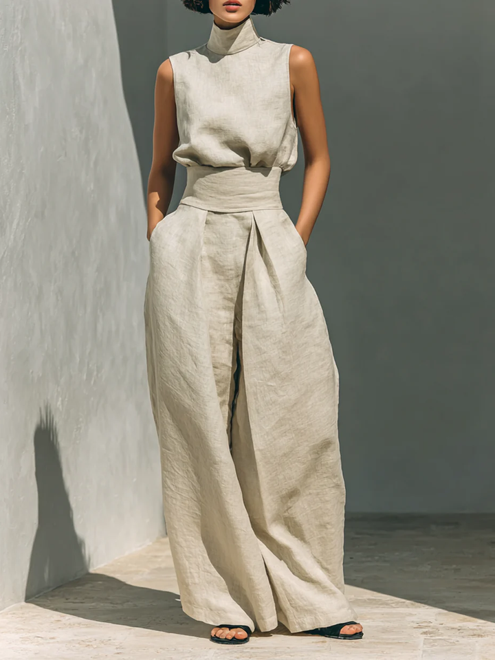 Ariana | Set Elegante in Lino a Gamba Larga