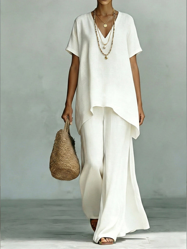 Elenia | Set Due Pezzi Elegante in Lino e Cotone