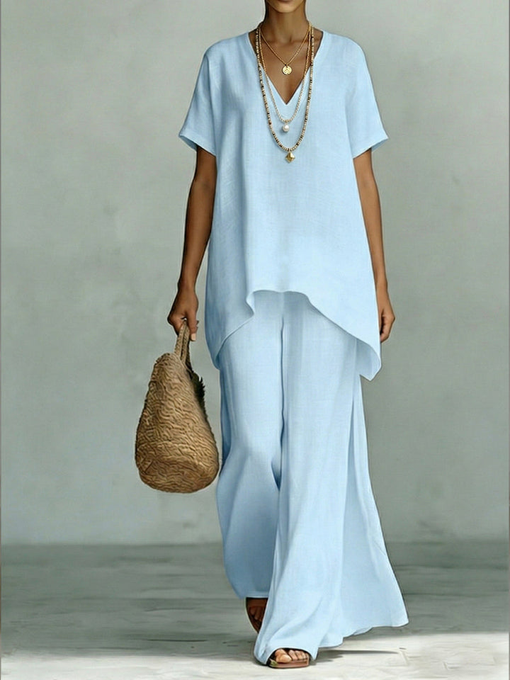 Elenia | Set Due Pezzi Elegante in Lino e Cotone