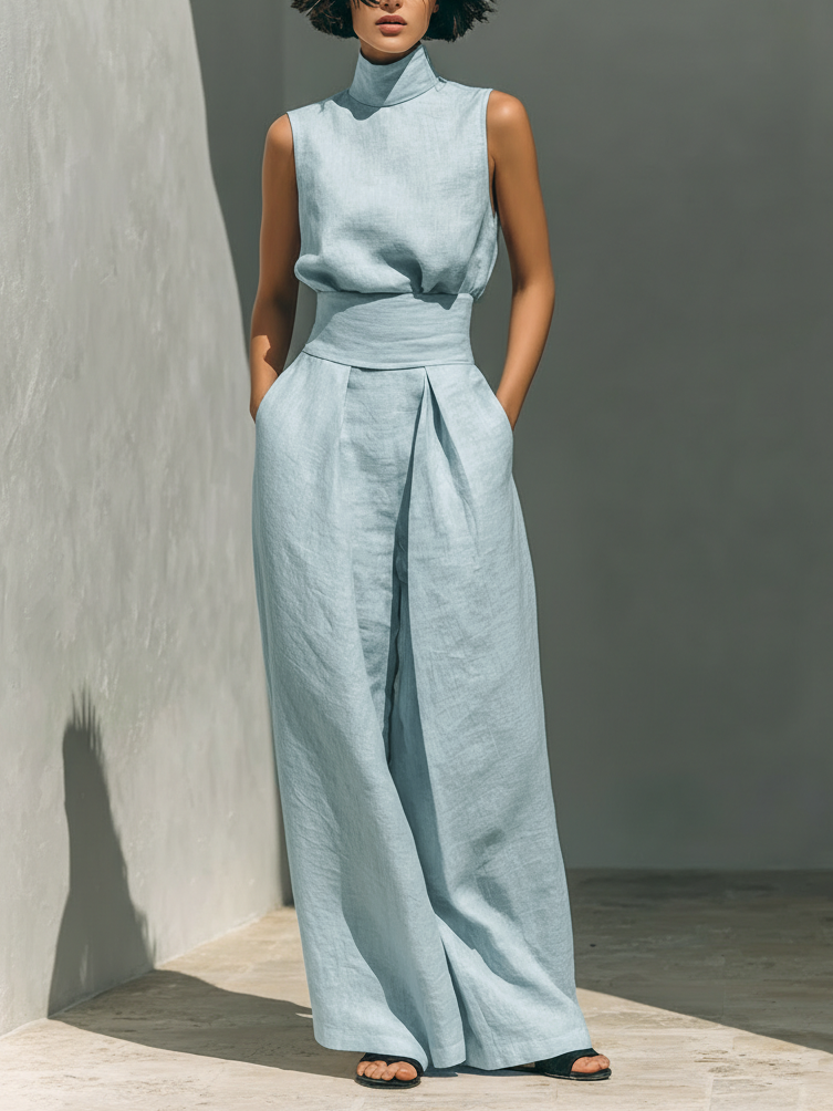 Ariana | Set Elegante in Lino a Gamba Larga
