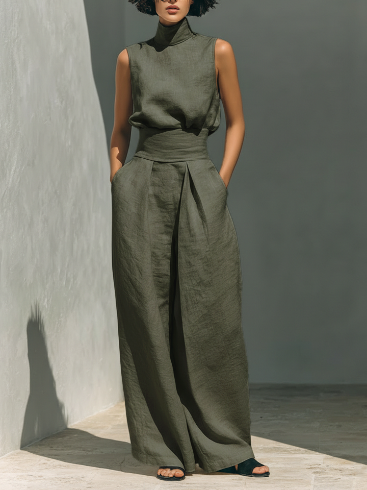 Ariana | Set Elegante in Lino a Gamba Larga