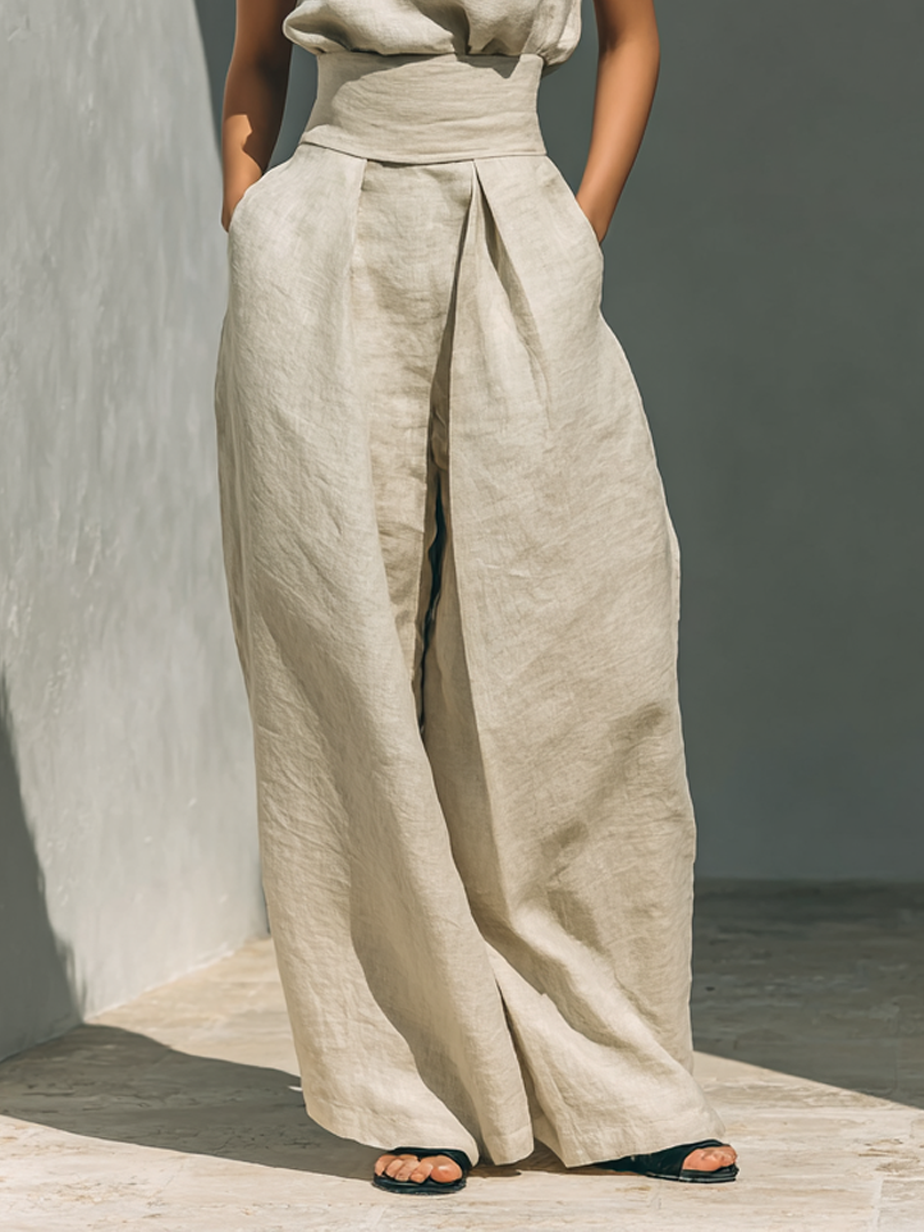 Ariana | Set Elegante in Lino a Gamba Larga