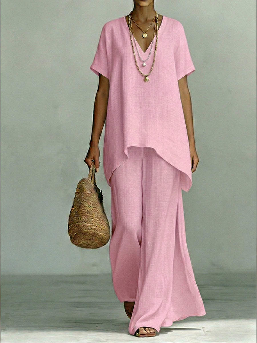 Elenia | Set Due Pezzi Elegante in Lino e Cotone