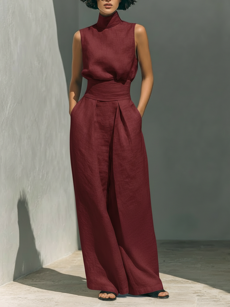 Ariana | Set Elegante in Lino a Gamba Larga
