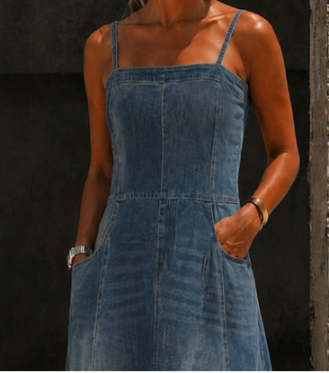 Savannah | Abito Maxi in Denim Vintage