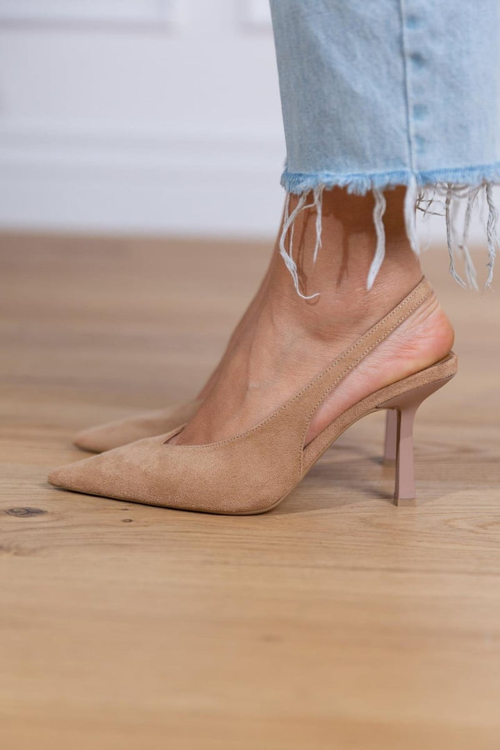 Marlena | Scarpe con tacco aperto color nude
