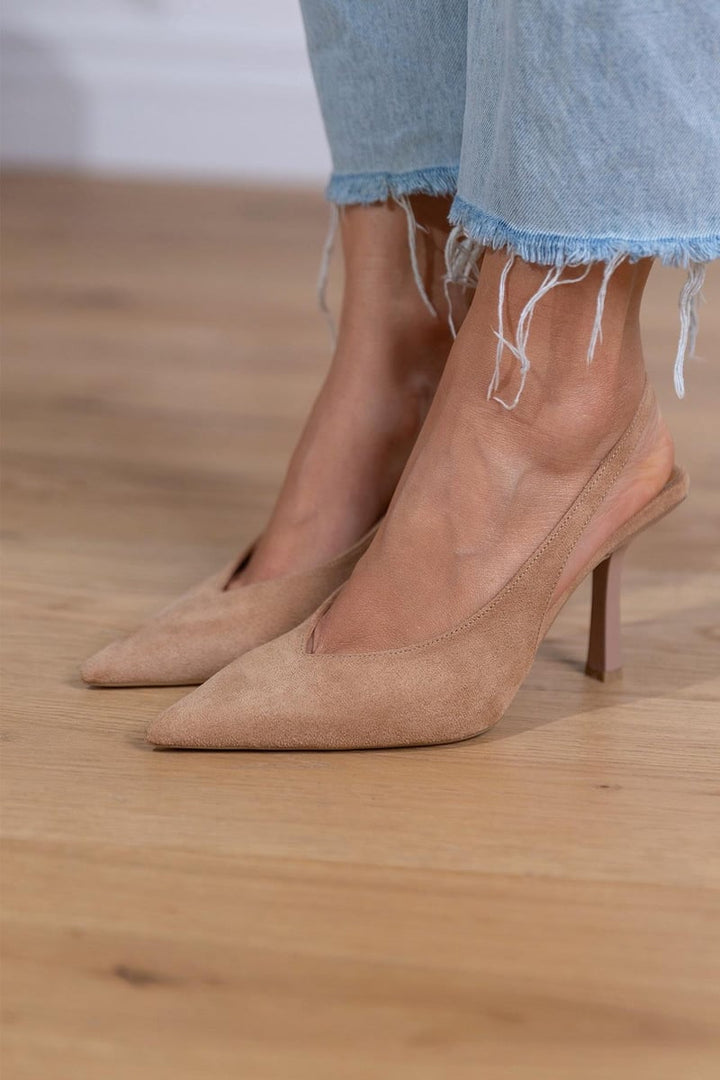 Marlena | Scarpe con tacco aperto color nude