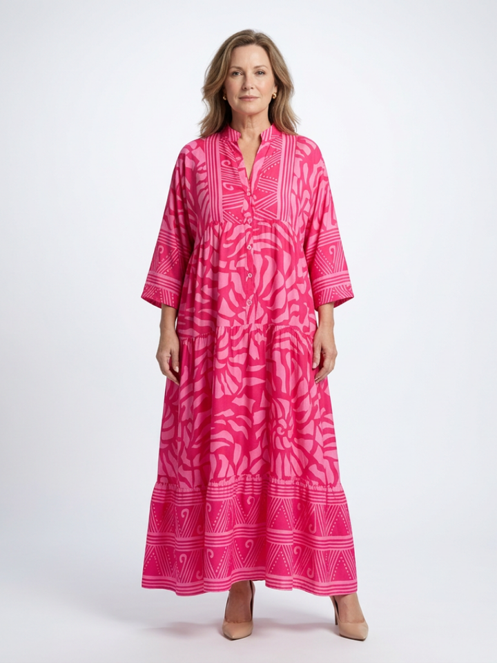 Marielle | Vestito Midi con Bottoni Frontali