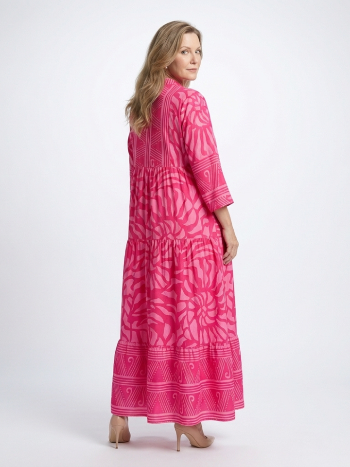 Marielle | Vestito Midi con Bottoni Frontali