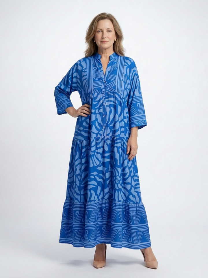 Marielle | Vestito Midi con Bottoni Frontali